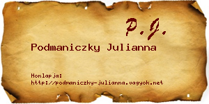 Podmaniczky Julianna névjegykártya
